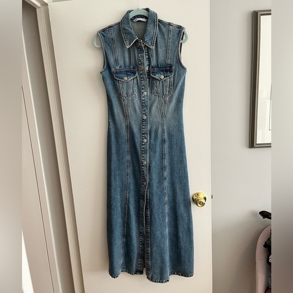 Zara long denim dress size small - Picture 2 of 5
